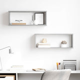 Wall Cube Shelves 2 pcs Concrete Grey 60x15x23 cm Engineered Wood