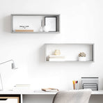 Wall Cube Shelves 2 pcs Concrete Grey 60x15x23 cm Engineered Wood