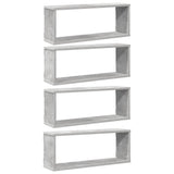 Wall Cube Shelves 4 pcs Concrete Grey 60x15x23 cm Engineered Wood