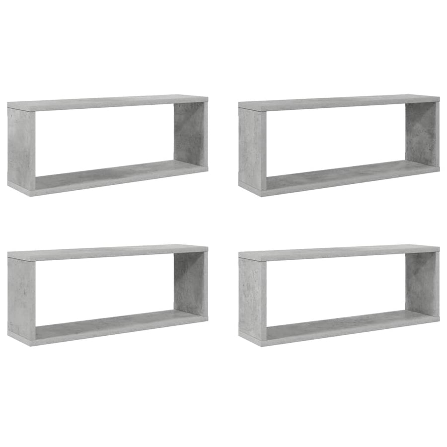Wall Cube Shelves 4 pcs Concrete Grey 60x15x23 cm Engineered Wood
