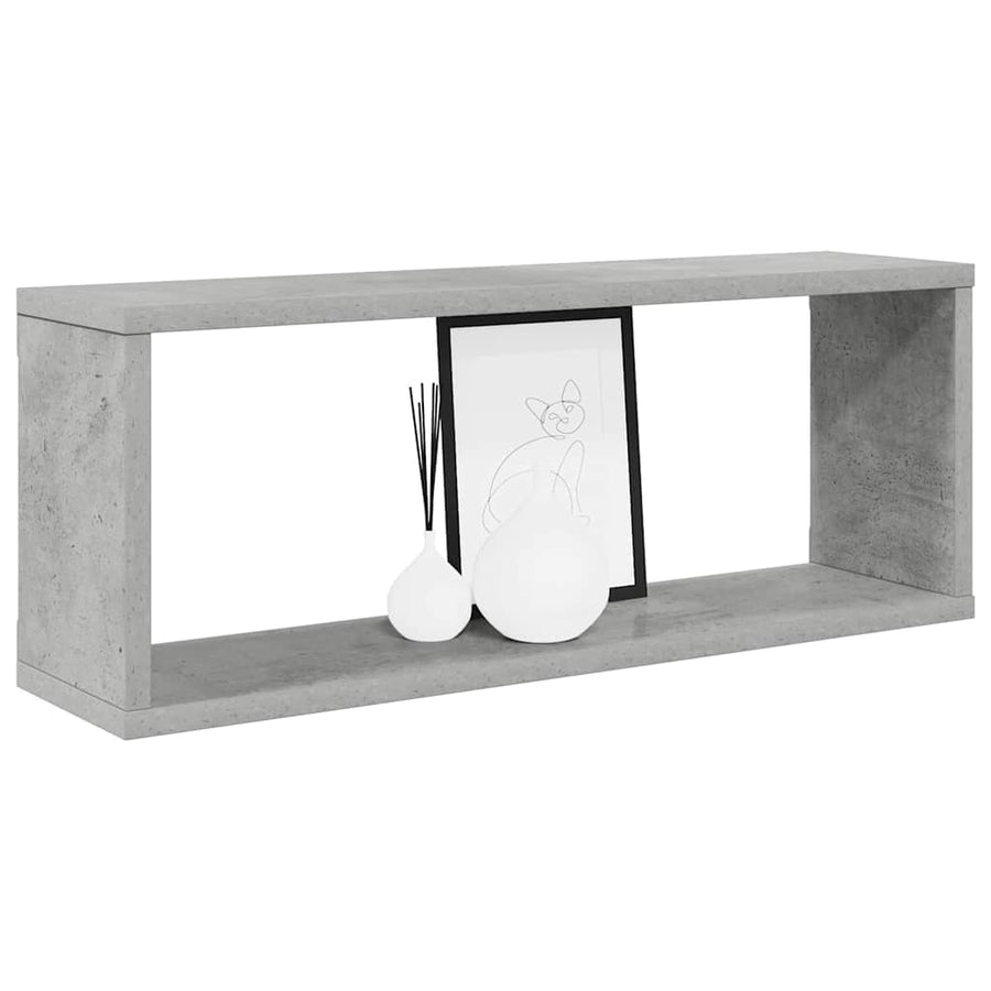 Wall Cube Shelves 4 pcs Concrete Grey 60x15x23 cm Engineered Wood
