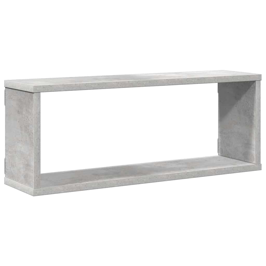 Wall Cube Shelves 4 pcs Concrete Grey 60x15x23 cm Engineered Wood