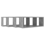 Wall Cube Shelves 4 pcs Concrete Grey 60x15x23 cm Engineered Wood