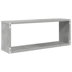 Wall Cube Shelves 4 pcs Concrete Grey 60x15x23 cm Engineered Wood