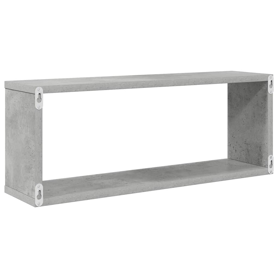 Wall Cube Shelves 4 pcs Concrete Grey 60x15x23 cm Engineered Wood