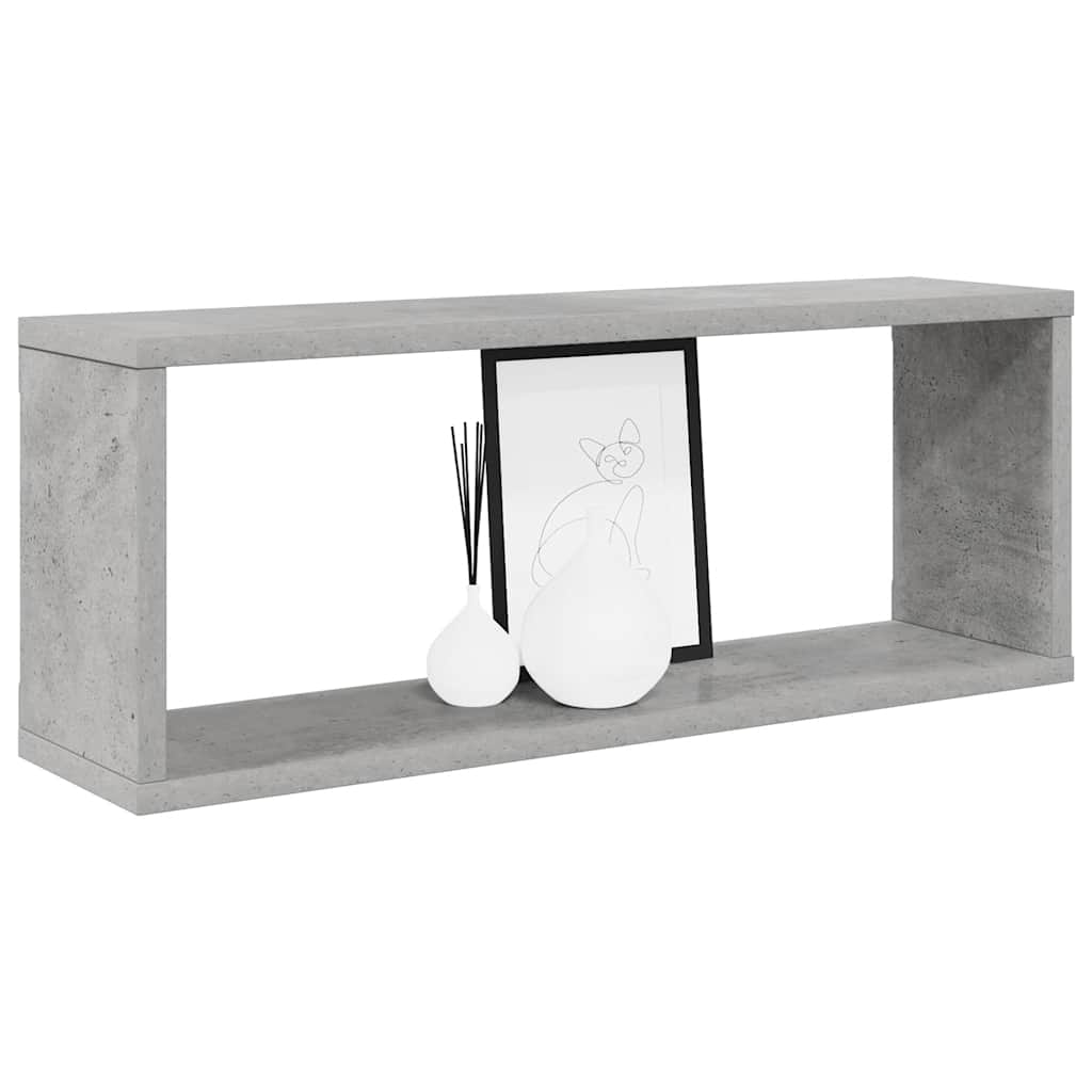 Wall Cube Shelves 6 pcs Concrete Grey 60x15x23 cm Engineered Wood
