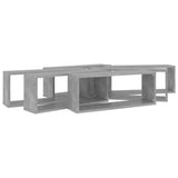 Wall Cube Shelves 6 pcs Concrete Grey 60x15x23 cm Engineered Wood - Low Angle