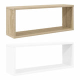 Wall Cube Shelves 2 pcs White and Sonoma Oak 60x15x23 cm Engineered Wood