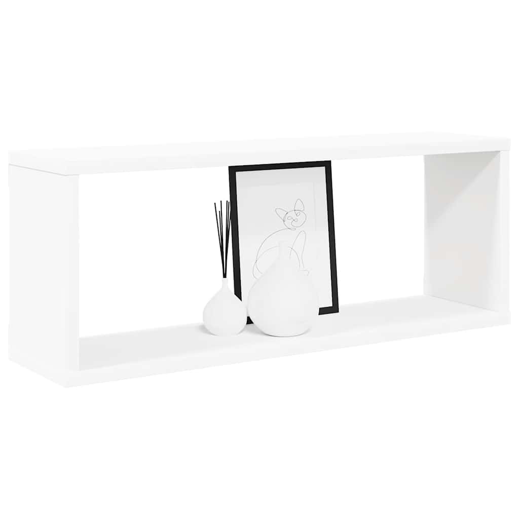 Wall Cube Shelves 2 pcs White and Sonoma Oak 60x15x23 cm Engineered Wood