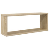 Wall Cube Shelves 2 pcs White and Sonoma Oak 60x15x23 cm Engineered Wood