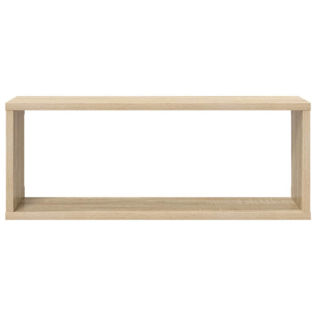 Wall Cube Shelves 2 pcs White and Sonoma Oak 60x15x23 cm Engineered Wood