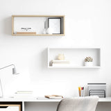Wall Cube Shelves 2 pcs White and Sonoma Oak 60x15x23 cm Engineered Wood