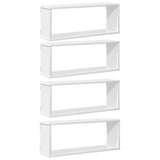 Wall Cube Shelves 4 pcs High Gloss White 60x15x23 cm Engineered Wood - Front View