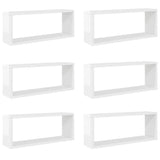 Wall Cube Shelves 6 pcs High Gloss White 60x15x23 cm Engineered Wood