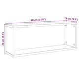 Wall Cube Shelves 4 pcs High Gloss Black 60x15x23 cm Engineered Wood