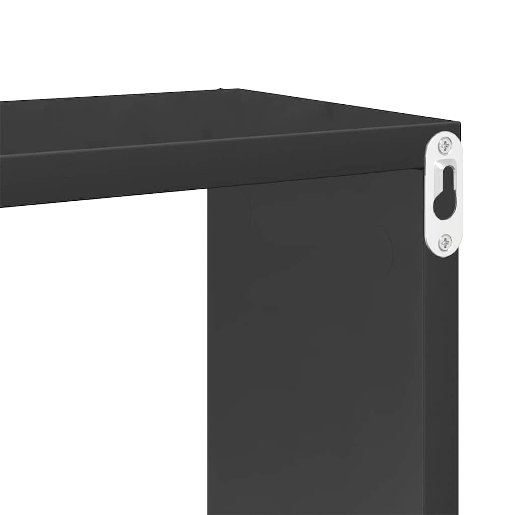 Wall Cube Shelves 6 pcs High Gloss Grey 60x15x23 cm Engineered Wood
