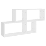 Wall Shelf White 100x18x53 cm Engineered Wood - Front View