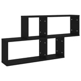 Wall Shelf Black 100x18x53 cm Engineered Wood - Front View