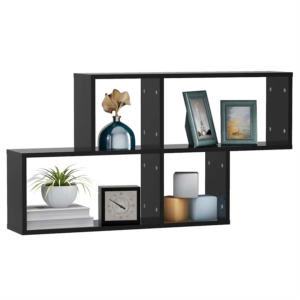 Wall Shelf Black 100x18x53 cm Engineered Wood