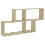 Wall Shelf Sonoma Oak 100x18x53 cm Engineered Wood - Front View