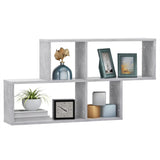Wall Shelf Concrete Grey 100x18x53 cm Engineered Wood - Side View