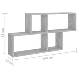Wall Shelf Concrete Grey 100x18x53 cm Engineered Wood - Rear View