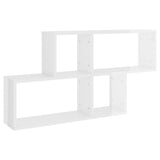 Wall Shelf High Gloss White 100x18x53 cm Engineered Wood - Front View