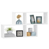 Wall Shelf High Gloss White 100x18x53 cm Engineered Wood - Side View