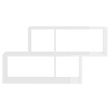 Wall Shelf High Gloss White 100x18x53 cm Engineered Wood