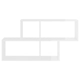 Wall Shelf High Gloss White 100x18x53 cm Engineered Wood - Top-Down View