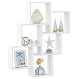 Wall Cube Shelf White 78x15x93 cm Engineered Wood - Side View