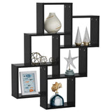 Wall Cube Shelf Black 78x15x93 cm Engineered Wood - Side View