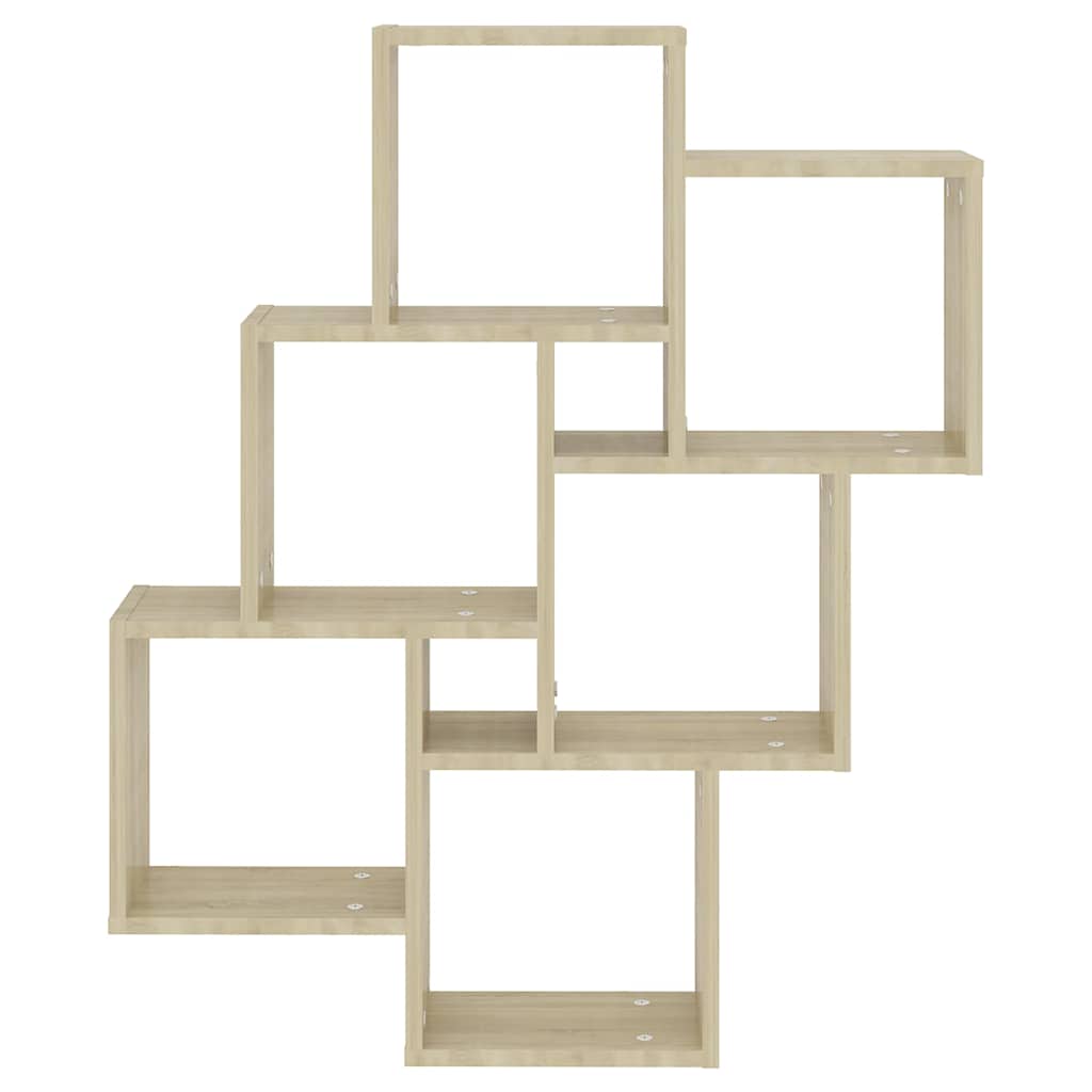 Wall Cube Shelf Sonoma Oak 78x15x93 cm Engineered Wood