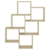 Wall Cube Shelf Sonoma Oak 78x15x93 cm Engineered Wood - Side View