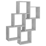 Wall Cube Shelf Concrete Grey 78x15x93 cm Engineered Wood - Front View