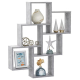 Wall Cube Shelf Concrete Grey 78x15x93 cm Engineered Wood - Side View