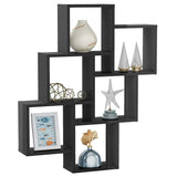 Wall Cube Shelf High Gloss Grey 78x15x93 cm Engineered Wood