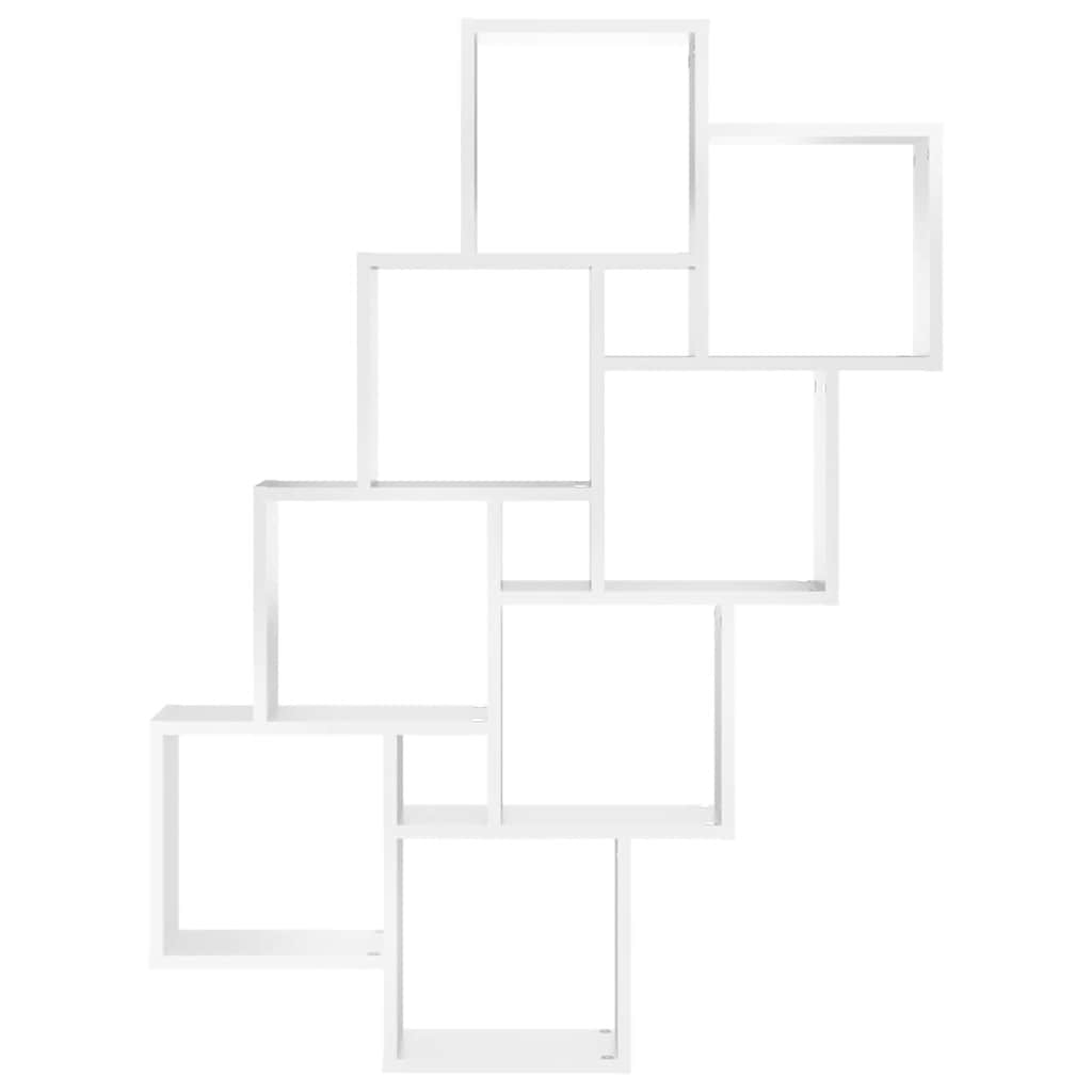 Wall Cube Shelf White 90x15x119 cm Engineered Wood