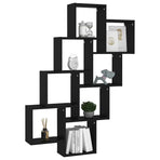 Wall Cube Shelf Black 90x15x119 cm Engineered Wood