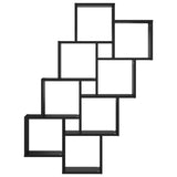 Wall Cube Shelf Black 90x15x119 cm Engineered Wood - Top-Down View