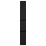 Wall Cube Shelf Black 90x15x119 cm Engineered Wood