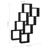 Wall Cube Shelf Black 90x15x119 cm Engineered Wood - Rear View