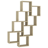 Wall Cube Shelf Sonoma Oak 90x15x119 cm Engineered Wood - Front View