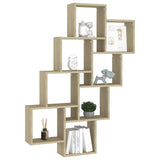 Wall Cube Shelf Sonoma Oak 90x15x119 cm Engineered Wood - Side View