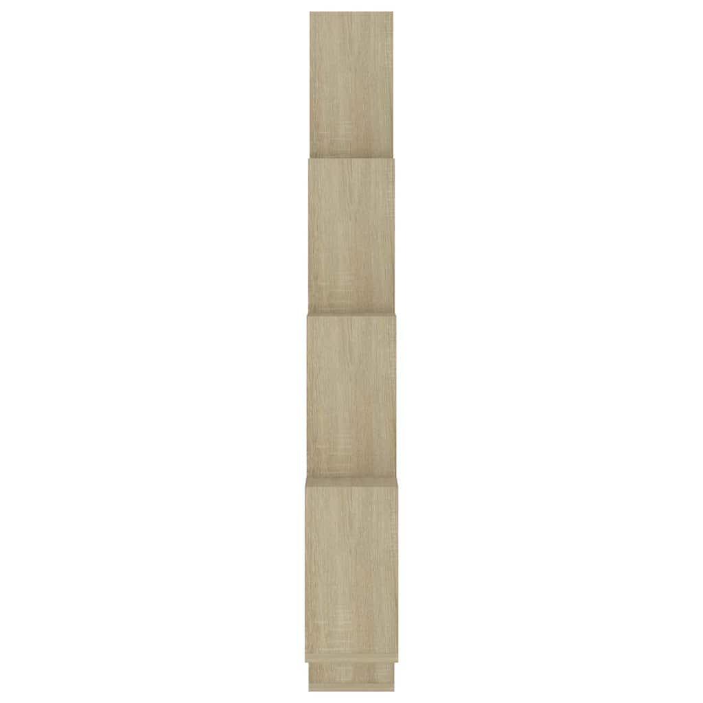 Wall Cube Shelf Sonoma Oak 90x15x119 cm Engineered Wood