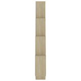 Wall Cube Shelf Sonoma Oak 90x15x119 cm Engineered Wood - 45-Degree Angle