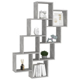 Wall Cube Shelf Concrete Grey 90x15x119 cm Engineered Wood - Side View