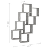 Wall Cube Shelf Concrete Grey 90x15x119 cm Engineered Wood - Rear View