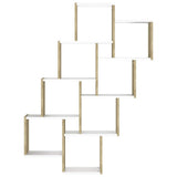 Wall Cube Shelf White and Sonoma Oak 90x15x119 cm Engineered Wood