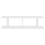 Wall Shelves 2 pcs White 75x18x20 cm Engineered Wood - 45-Degree Angle